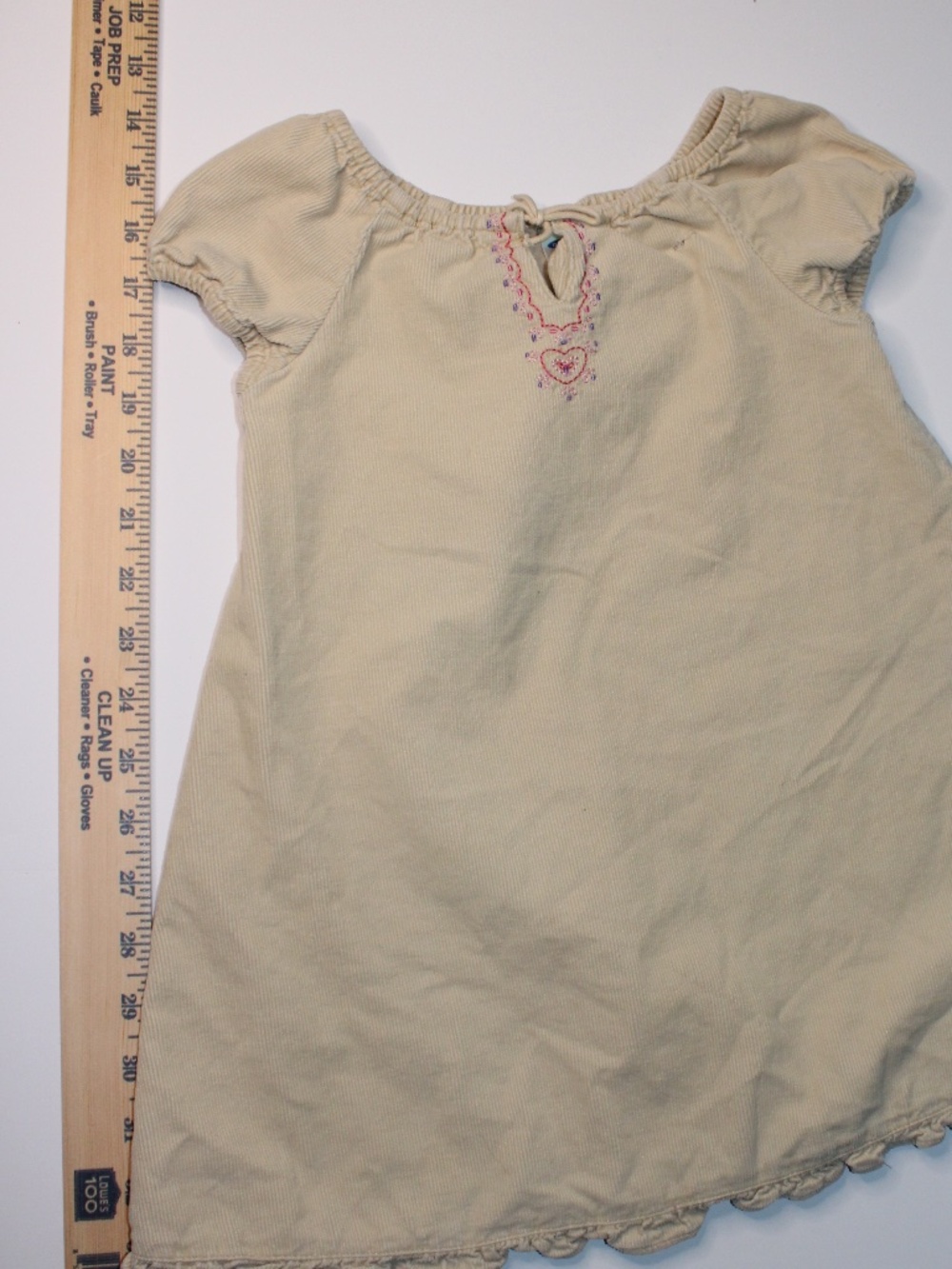 Old Navy 3T Beige Corduroy Embroidered Dress